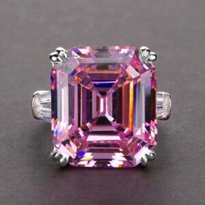 💞 Radiant Cut Gemstone Zircon Luxury Wedding Rings for Women, PD554